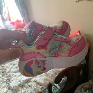 Skechers Kids' Pink Unicorn Light Up Sneakers